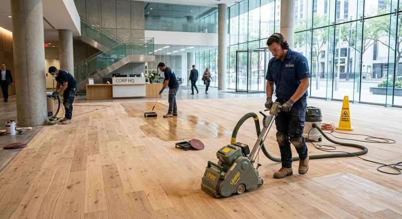 Our team working on Wood Floor Service projects in Johnstown, PA